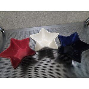 Tabletops Gallery Star Bowl Set Of 3 Red White Blue Dip Bowls